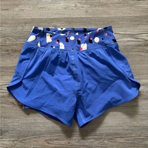 Hanna Andersson Blue Athletic Shorts with Patterned Waistband